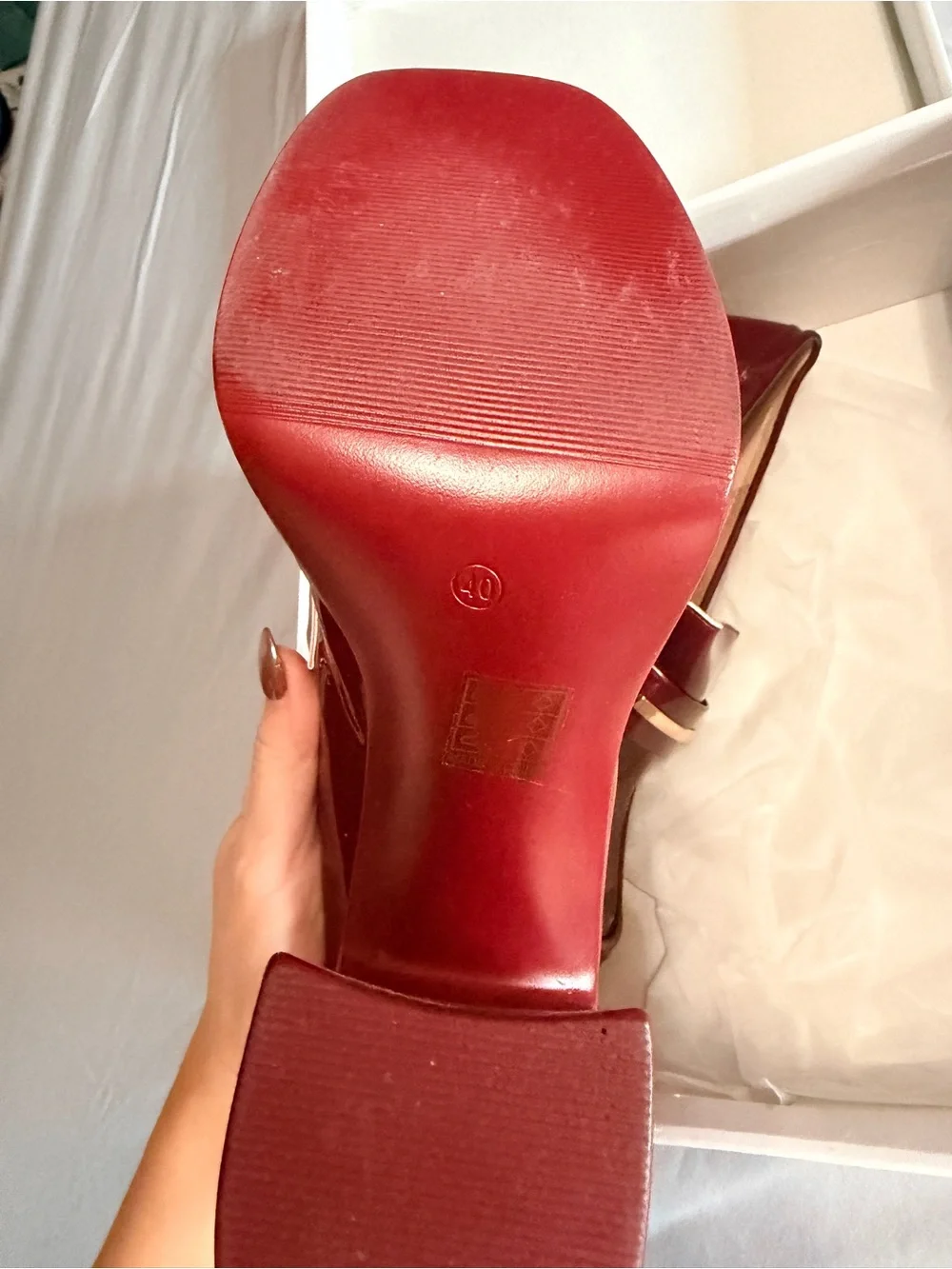 Women's Red Platform Mary Jane Heels